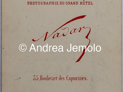  Cabinet card back of Studio Nadar | Andrea Jemolo