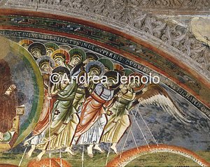 Chiesa di San Pietro al Monte Vittoria sul Drago dell'Apocalisse - affresco - particolare | Andrea Jemolo
