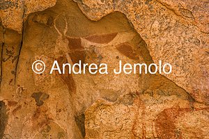  Dipinto rupestre raffigurante animali, Tassili n’Ajjer, Tadart Rouge - Periodo bovidiano | Andrea Jemolo