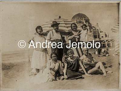  Bathers in a bathing establishment on the beach of Ostia | Andrea Jemolo