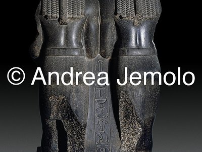 Egyptian museum Double statue of Amenemhat - rear, Tanis | Andrea Jemolo