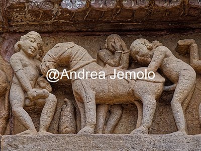 Lakshmana Temple Scene of zoophilia and masturbation - south facade | Andrea Jemolo
