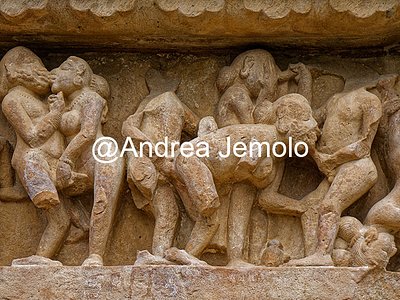 Lakshmana Temple Sculpture with erotic scenes of tantrism - south facade | Andrea Jemolo