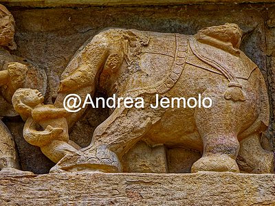 Lakshmana Temple Sculpture with an elephant catching a woman - south facade | Andrea Jemolo