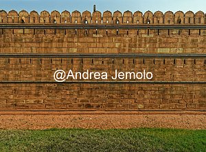 Red Fort or Lal Qila  View from the exterior of the walls - Detail | Andrea Jemolo