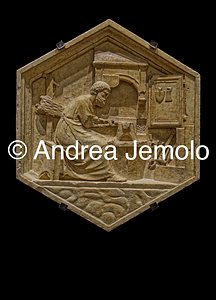 Museo dell'Opera del Duomo Rilievi istoriati dal Campanile di Giotto - Tubalcain, inventore della lavorazione dei metalli | Andrea Jemolo