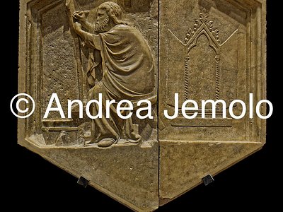 Museo dell'Opera del Duomo Istorated reliefs of Giotto’s Bell Tower - Apelles as allegory of painting | Andrea Jemolo
