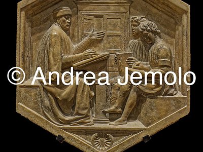 Museo dell'Opera del Duomo Istorated reliefs of Giotto’s Bell Tower - Aelius Donatus or Priscian as allegory of Grammar | Andrea Jemolo