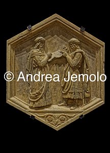 Museo dell'Opera del Duomo Rilievi istoriati dal Campanile di Giotto - Euclide e Pitagora come allegoria della Geometria e Matematica | Andrea Jemolo