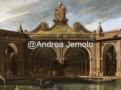 Private collection The Bernini Arsenale of Civitavecchia - Oil on canvas | Andrea Jemolo
