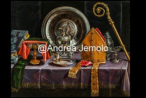 Pinacoteca Civica di Cento Apparati liturgici per una Santa Messa vescovile - olio su tela  | Andrea Jemolo