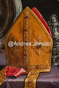 Pinacoteca Civica di Cento Apparati liturgici per una Santa Messa vescovile - olio su tela - Particolare | Andrea Jemolo