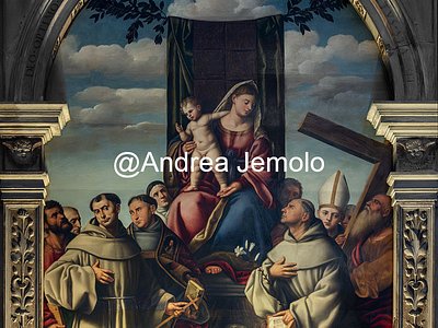 Basilica dei Frari Madonna e Bambino in trono tra i santi Antonio, Ludovico da Tolosa, Francesco e Bonaventura | Andrea Jemolo