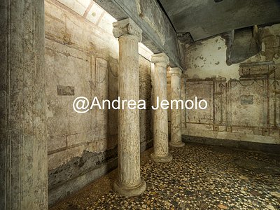 Domus di Largo Arrigo VII, 2 Roma detta Casa Bellezza Salone ornato da colonne e capitelli ionici, I secolo d.C. | Andrea Jemolo