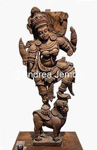 Napier Museum Goddess Durga standing on a simha (lion), cm. 111 x 47 | Andrea Jemolo