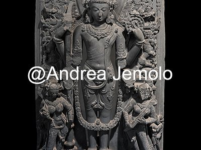 Napier Museum Sculpture of Vishnu with Sreedevi and Bhoodevi, Stone cm. 121 x 60 | Andrea Jemolo