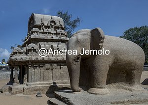 Pancha Rathas also known as Five Rathas or Pandava Rathas Nakula Sahadeva ratha and an elephant statue | Andrea Jemolo