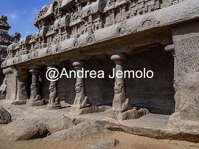 Pancha Rathas also known as Five Rathas or Pandava Rathas Bhima Ratha - The pillars carved in rock | Andrea Jemolo