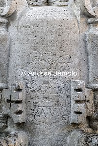 Fontana delle Tiare Detail of an engraving with a fascist bundle | Andrea Jemolo