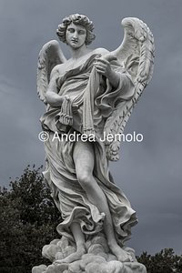 Ponte Sant'Angelo and the ten statues depicting Angels carrying the instruments of the Passion Angel with the whips with which Jesus was flogged | Andrea Jemolo