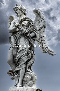 Ponte Sant'Angelo and the ten statues depicting Angels carrying the instruments of the Passion Angel with the crown of thorns that was placed on the head of Jesus | Andrea Jemolo