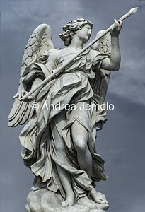Ponte Sant'Angelo and the ten statues depicting Angels carrying the instruments of the Passion Angel with the spear that pierced the body of Jesus  | Andrea Jemolo