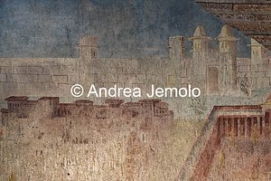 Criptoportico delle Terme di Traiano La Citta dipinta - Le mura e la città - Affresco | Andrea Jemolo