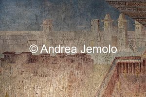 Criptoportico delle Terme di Traiano La Citta dipinta - Le mura e la città - Affresco | Andrea Jemolo