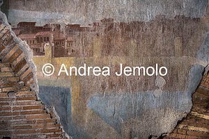 Criptoportico delle Terme di Traiano La Citta dipinta - Il porto e il mare - Affresco | Andrea Jemolo