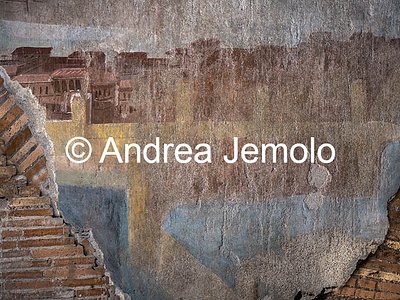 Cryptoporticus of the Baths of Trajan The Painted City - The harbor and the sea - Fresco | Andrea Jemolo