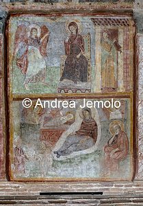 Church of Sant'Urbano alla Caffarella The Annunciation and Birth of Jesus, wall paint | Andrea Jemolo