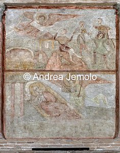 Church of Sant'Urbano alla Caffarella Announcement to the shepherds. Joseph's Dream, wall paint | Andrea Jemolo