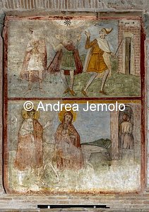 Church of Sant'Urbano alla Caffarella Journey of the Three Kings to Bethlehem led by the star and the Flight into Egypt, wall paint | Andrea Jemolo