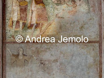 Chiesa di Sant'Urbano alla Caffarella Adorazione dei Re Magi e strage degli innocenti, pittura muraria | Andrea Jemolo