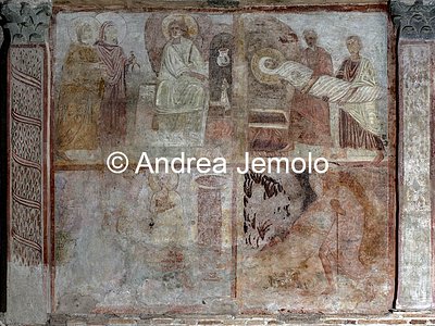 Chiesa di Sant'Urbano alla Caffarella Trasporto di Cristo al sepolcro; Pie donne al sepolcro; Discesa di Cristo al limbo; Noli me tangere, pittura muraria | Andrea Jemolo