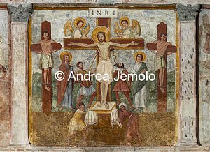 Church of Sant'Urbano alla Caffarella Crucifixion of Jesus, wall paint | Andrea Jemolo