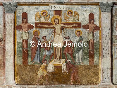 Church of Sant'Urbano alla Caffarella Crucifixion of Jesus, wall paint | Andrea Jemolo