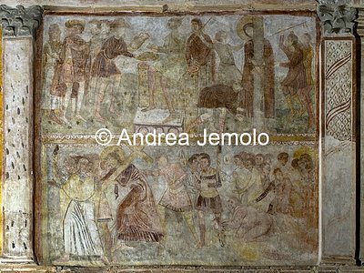 Chiesa di Sant'Urbano alla Caffarella Pilato si lava le mani; Cristo flagellato; Cattura di Cristo; Salita di Cristo al monte Calvario, pittura muraria | Andrea Jemolo