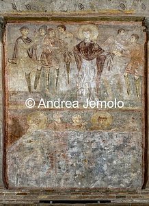 Church of Sant'Urbano alla Caffarella Cutting off a Martyr's Hands - Martyrdom Scene, wall paint | Andrea Jemolo