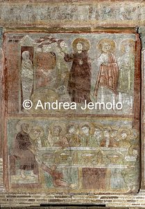 Church of Sant'Urbano alla Caffarella Raising of Lazarus and the Last Supper - wall paint | Andrea Jemolo