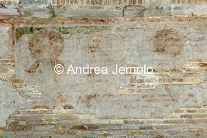 Church of Sant'Urbano alla Caffarella Frescoes of Saints in the lower walls - wall paint | Andrea Jemolo