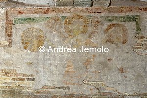 Church of Sant'Urbano alla Caffarella Frescoes of Saints in the lower walls - wall paint | Andrea Jemolo