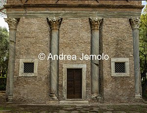 Church of Sant'Urbano alla Caffarella Facade with the columns of the temple dedicated to Ceres and Faustina | Andrea Jemolo