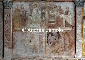 Chiesa di Sant'Urbano alla Caffarella Trasporto di Cristo al sepolcro; Pie donne al sepolcro; Discesa di Cristo al limbo; Noli me tangere, pittura muraria | Andrea Jemolo