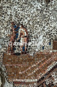 Criptoportico delle Terme di Traiano Mosaico parietale più grande mai rinvenuto nel mondo antico - Particolare di architetture con persone | Andrea Jemolo