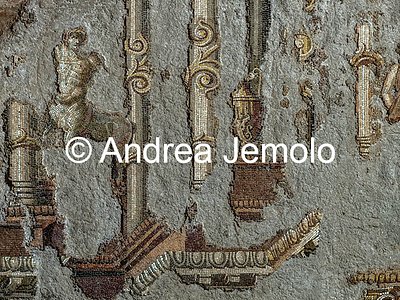 Criptoportico delle Terme di Traiano Mosaico parietale più grande mai rinvenuto nel mondo antico - Fascia superiore | Andrea Jemolo