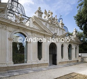 Villa Borghese Giardini - Padiglione dell’Uccelliera, Facciata verso la Galleria Borghese | Andrea Jemolo