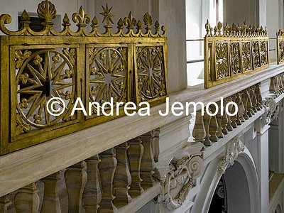 Oratorio dei Filippini Sala Borromini o Oratorio - Loggia dei Cardinali - Paratie in legno dorato | Andrea Jemolo