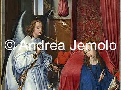 Alte Pinakothek Trittico di Santa Colomba - l'Annunciazione con l'Arcangelo Gabriele, 139,4 x 72,9 | Andrea Jemolo