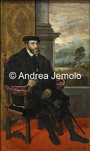 Alte Pinakothek Ritratto dell'imperatore Carlo V seduto, 204,5 x 122 cm | Andrea Jemolo